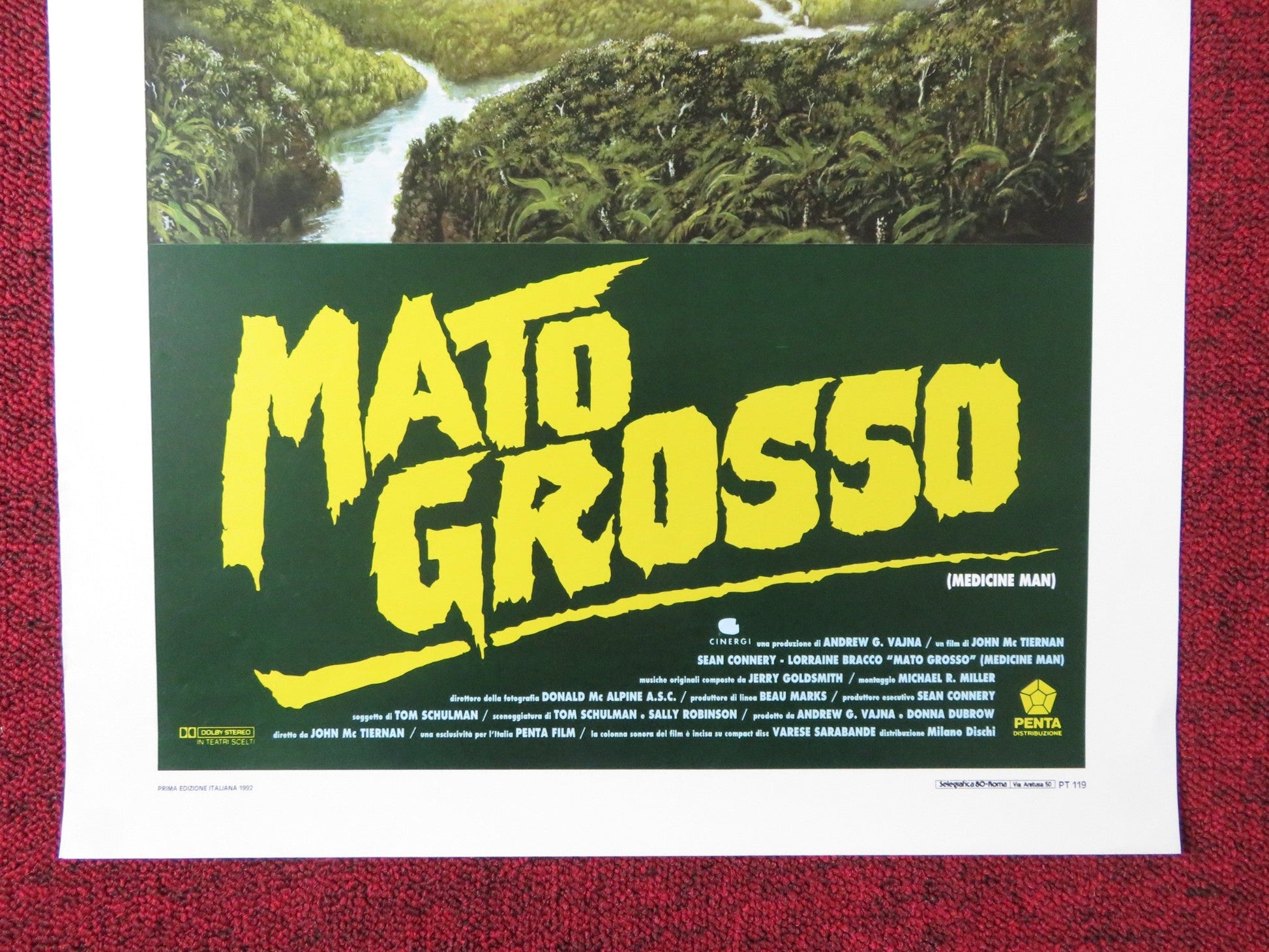 MEDICINE MAN ITALIAN LOCANDINA POSTER SEAN CONNERY LORRAINE BRACCO 1992 Rendezvous Cinema Movie posters