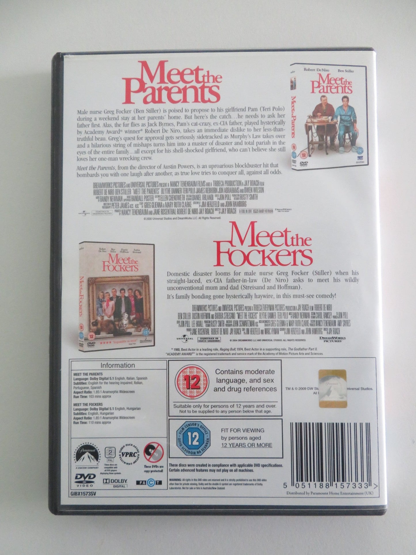Meet the Parents & Meet the Fockers Double Feature (DVD) DeNiro 2000 Region 2 Movie posters