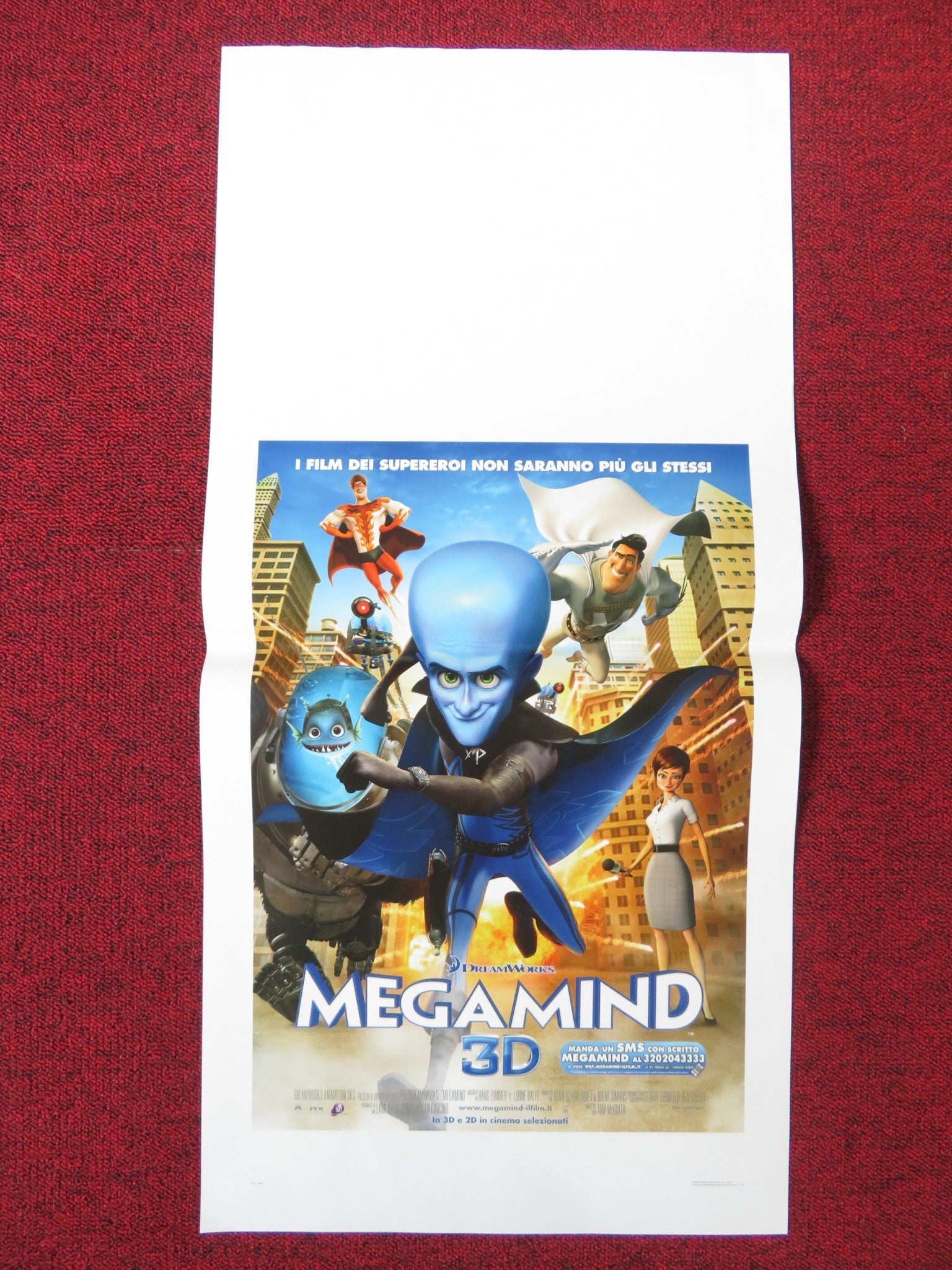 MEGAMIND ITALIAN LOCANDINA POSTER WILL FERRELL BRAD PITT 2010 Rendezvous Cinema Movie posters
