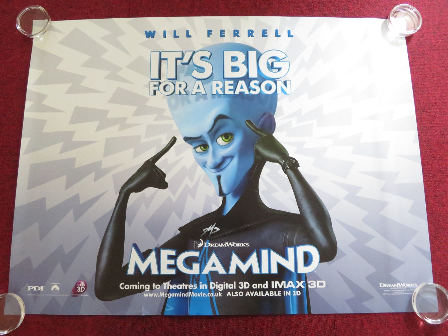 MEGAMIND UK QUAD ROLLED POSTER WILL FERRELL BRAD PITT 2010 Rendezvous Cinema Movie posters