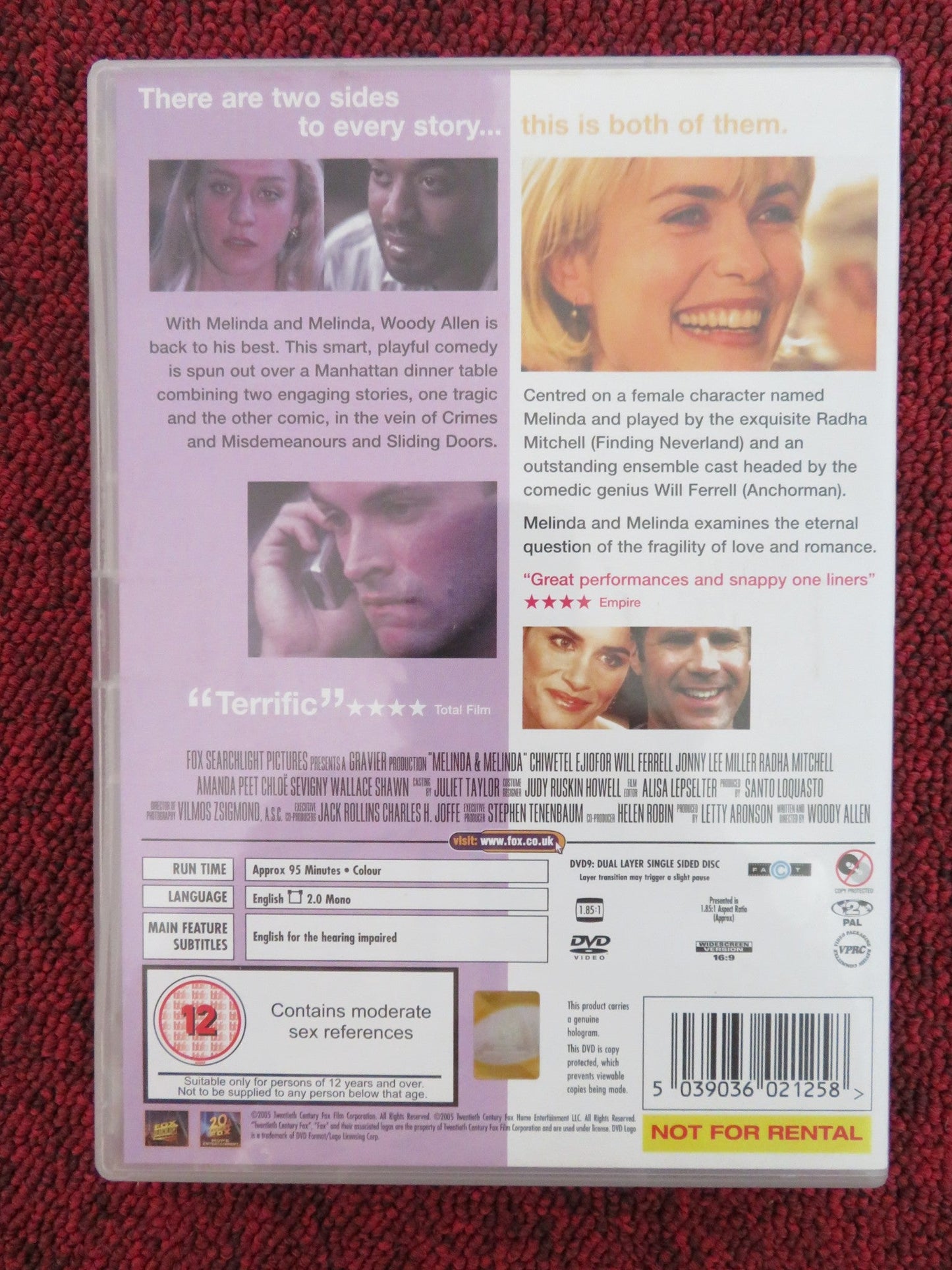 MELINDA AND MELINDA (DVD) CHLOE SEVIGNY WILL FERRELL 2004 REGION 2 Rendezvous Cinema Movie posters