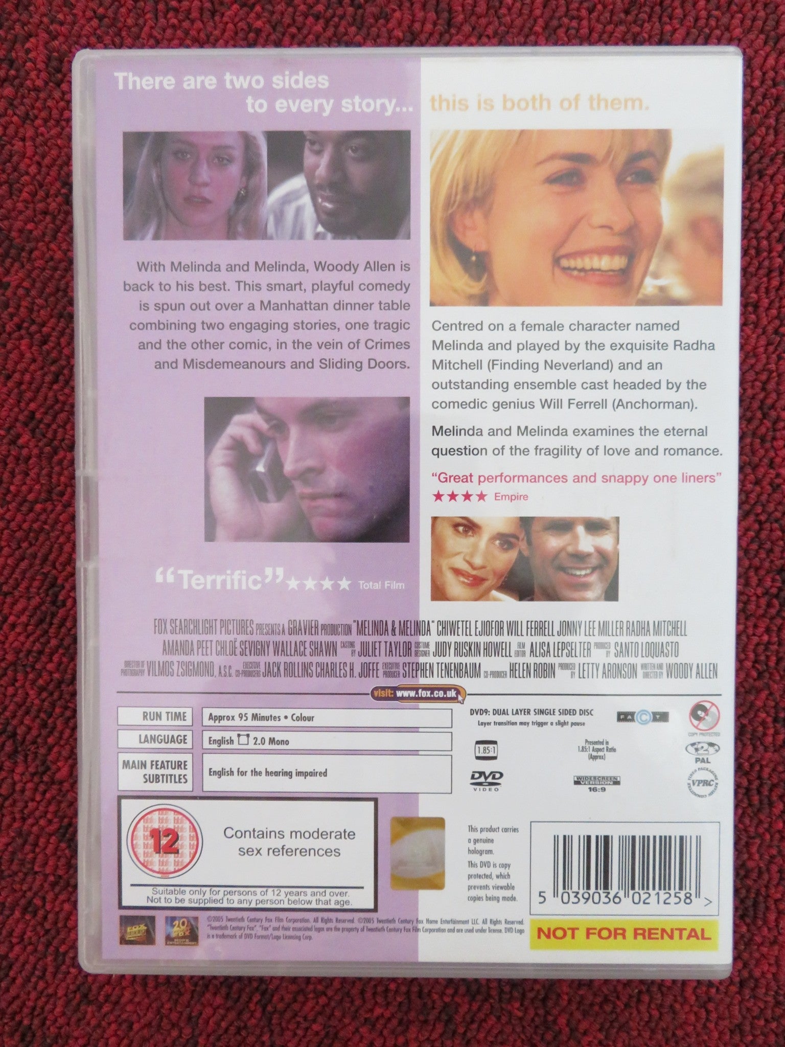 MELINDA AND MELINDA (DVD) CHLOE SEVIGNY WILL FERRELL 2004 REGION 2 Rendezvous Cinema Movie posters