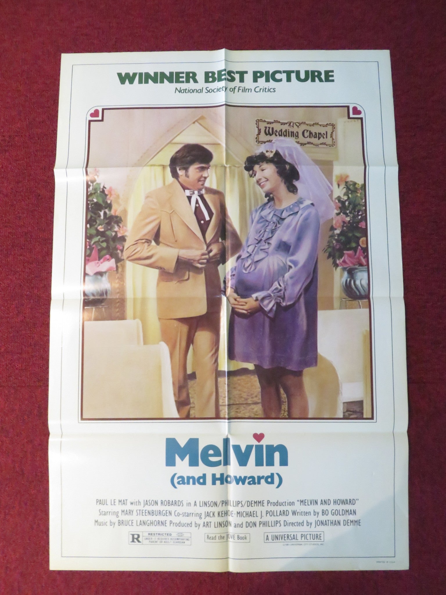 MELVIN AND HOWARD FOLDED US ONE SHEET POSTER JASON ROBARDS PAUL LE MAT 1981 Rendezvous Cinema Movie posters