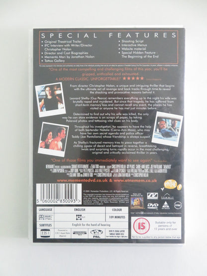 MEMENTO - B (DVD) GUY PEARCE CARRIE - ANNE MOSS 2000 REGION 2 Movie posters