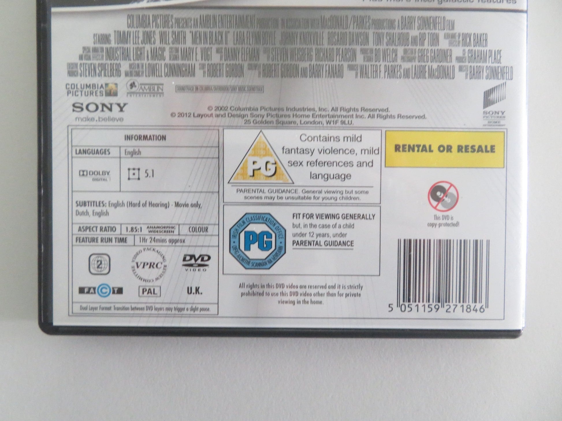 Men in Black I and II Double Pack (DVD BoxSet) Will Smith 1997 Region 2 Movie posters