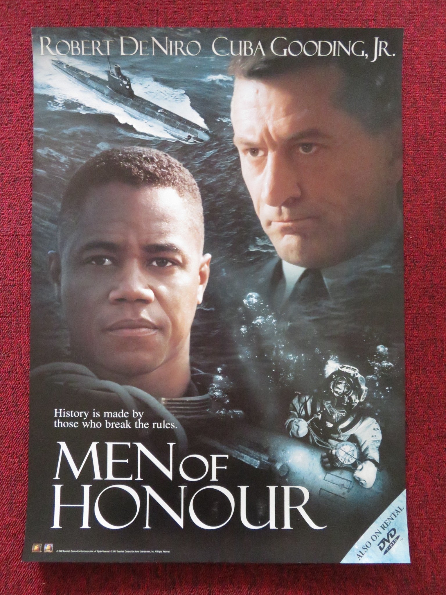 MEN OF HONOUR VHS & DVD VIDEO POSTER ROBERT DENIRO CUBA GOODING JR. 2000 Rendezvous Cinema Movie posters
