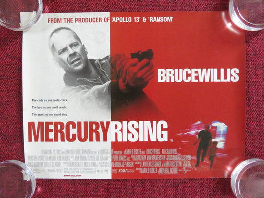 MERCURY RISING UK MINI QUAD POSTER BRUCE WILLIS ALEC BALDWIN 1998 Rendezvous Cinema Movie posters