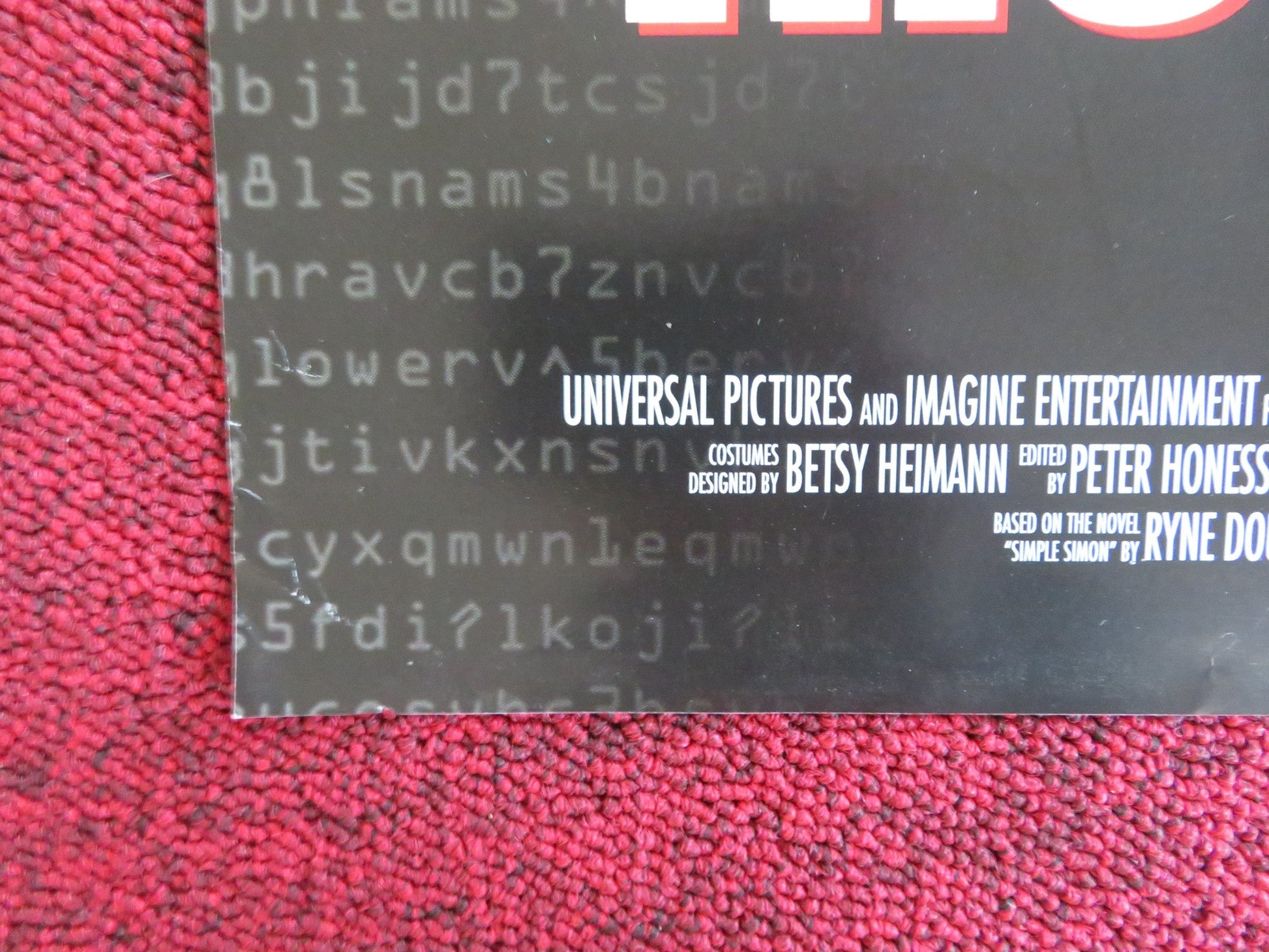 MERCURY RISING VHS VIDEO POSTER BRUCE WILLIS ALEC BALDWIN 1998 Rendezvous Cinema Movie posters