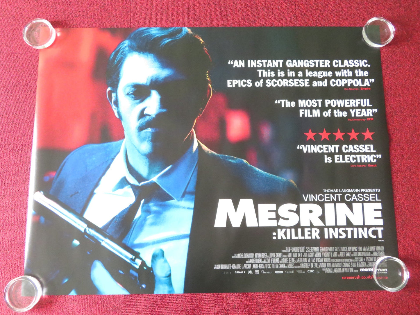 MESRINE: KILLER INSTINCT UK QUAD ROLLED POSTER VINCENT CASSEL C. DE FRANCE 2008 Movie posters