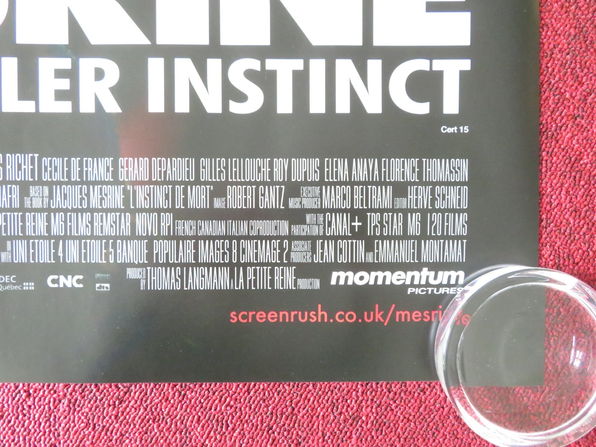 MESRINE: KILLER INSTINCT UK QUAD ROLLED POSTER VINCENT CASSEL C. DE FRANCE 2008 Movie posters