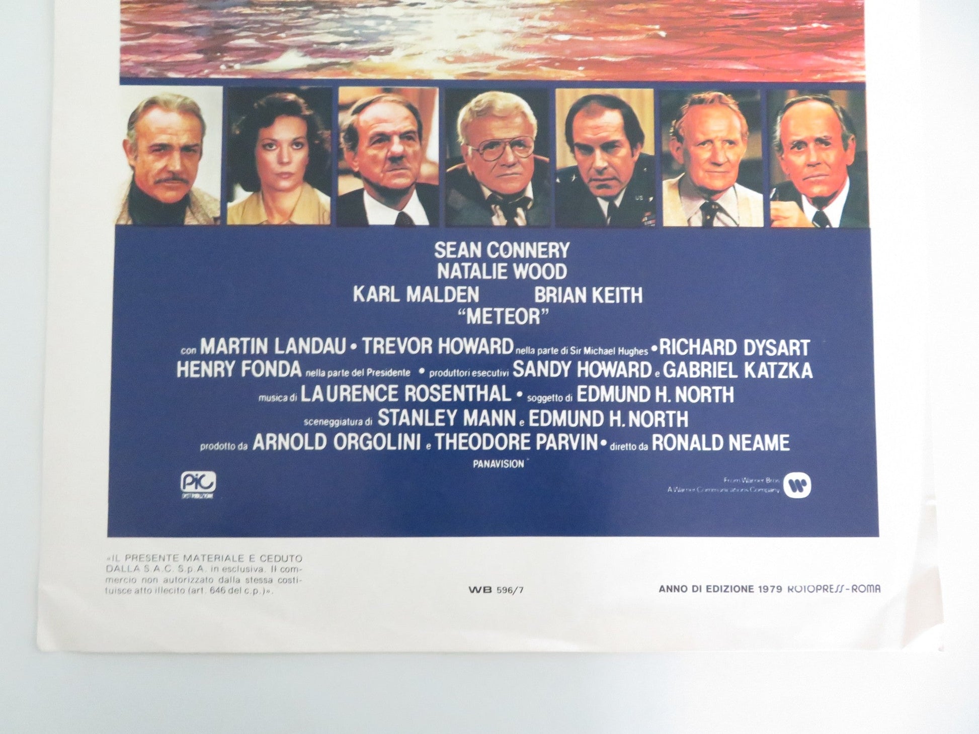 Meteor Italian Locandina Poster Sean Connery Natalie Wood 1979 Movie posters