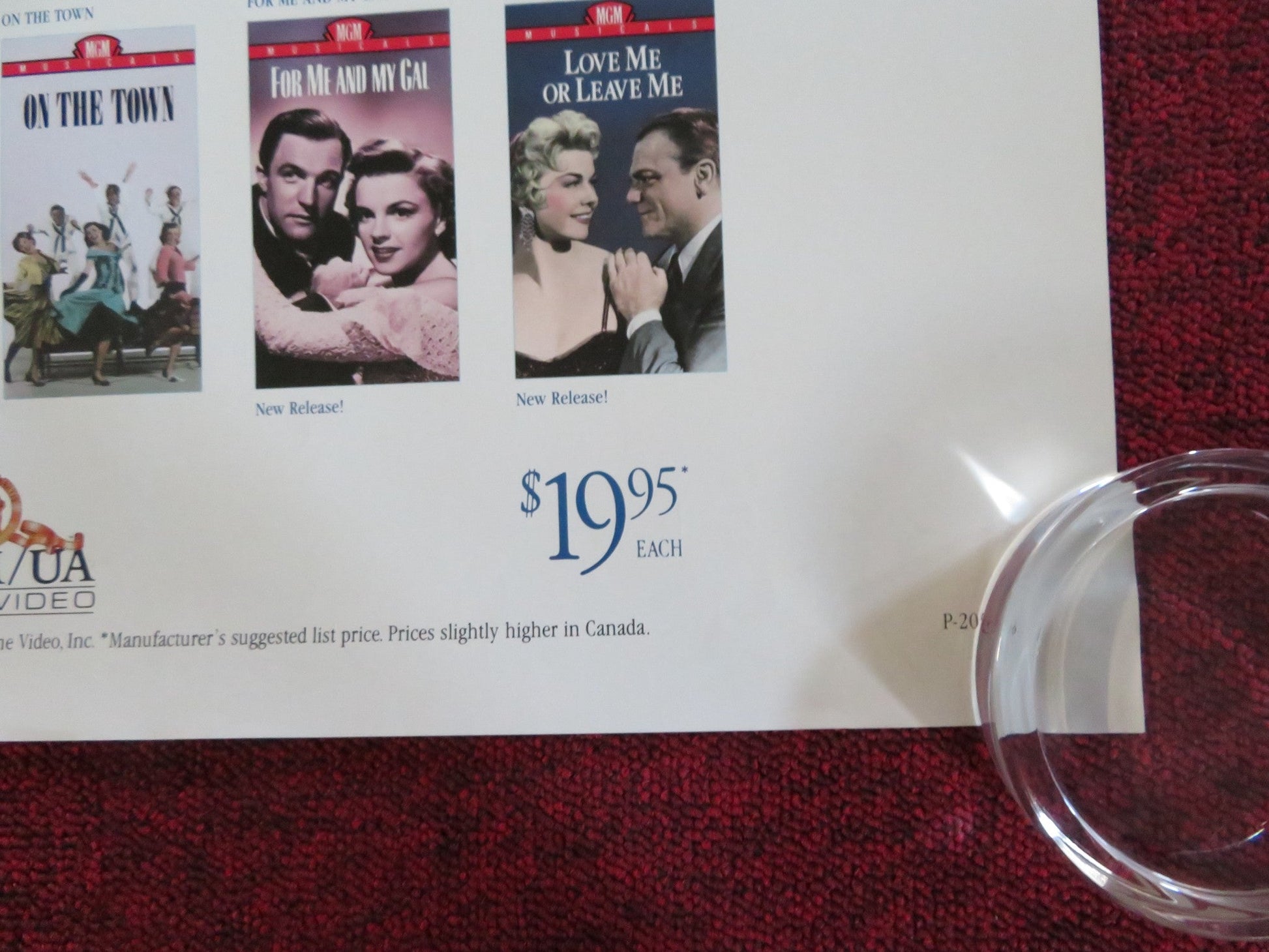 MGM MUSICALS VHS VIDEO POSTER ROLLED GENE KELLY DEBBIE REYNOLDS 1988 Rendezvous Cinema Movie posters