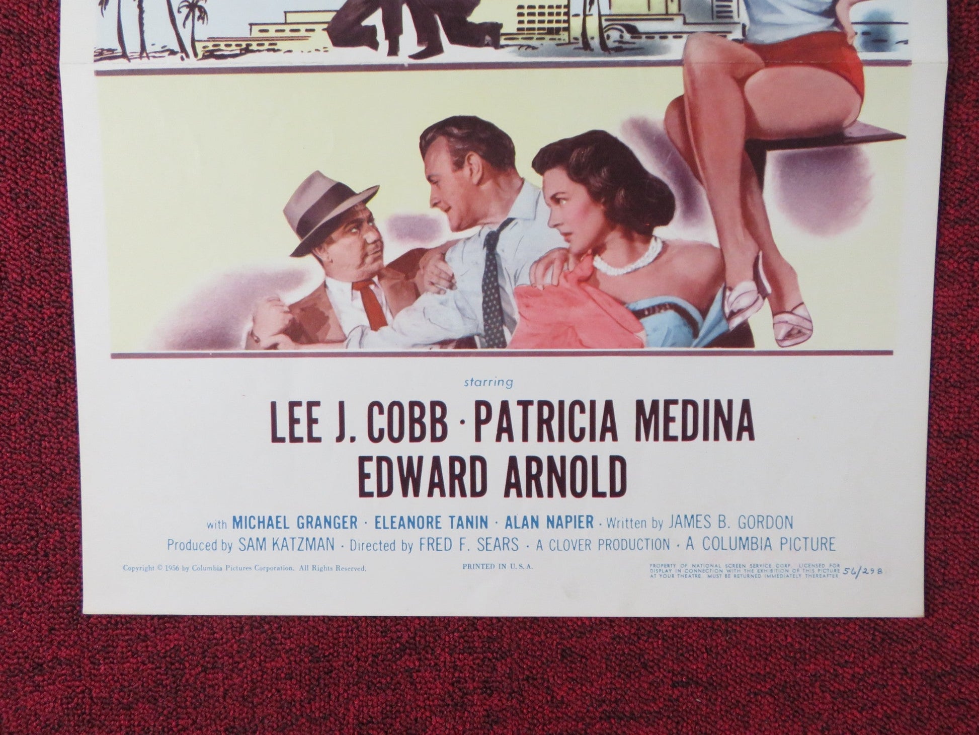 MIAMI EXPOSE US INSERT POSTER LEE J.COBB PATRICIA MEDINA 1956 Rendezvous Cinema Movie posters
