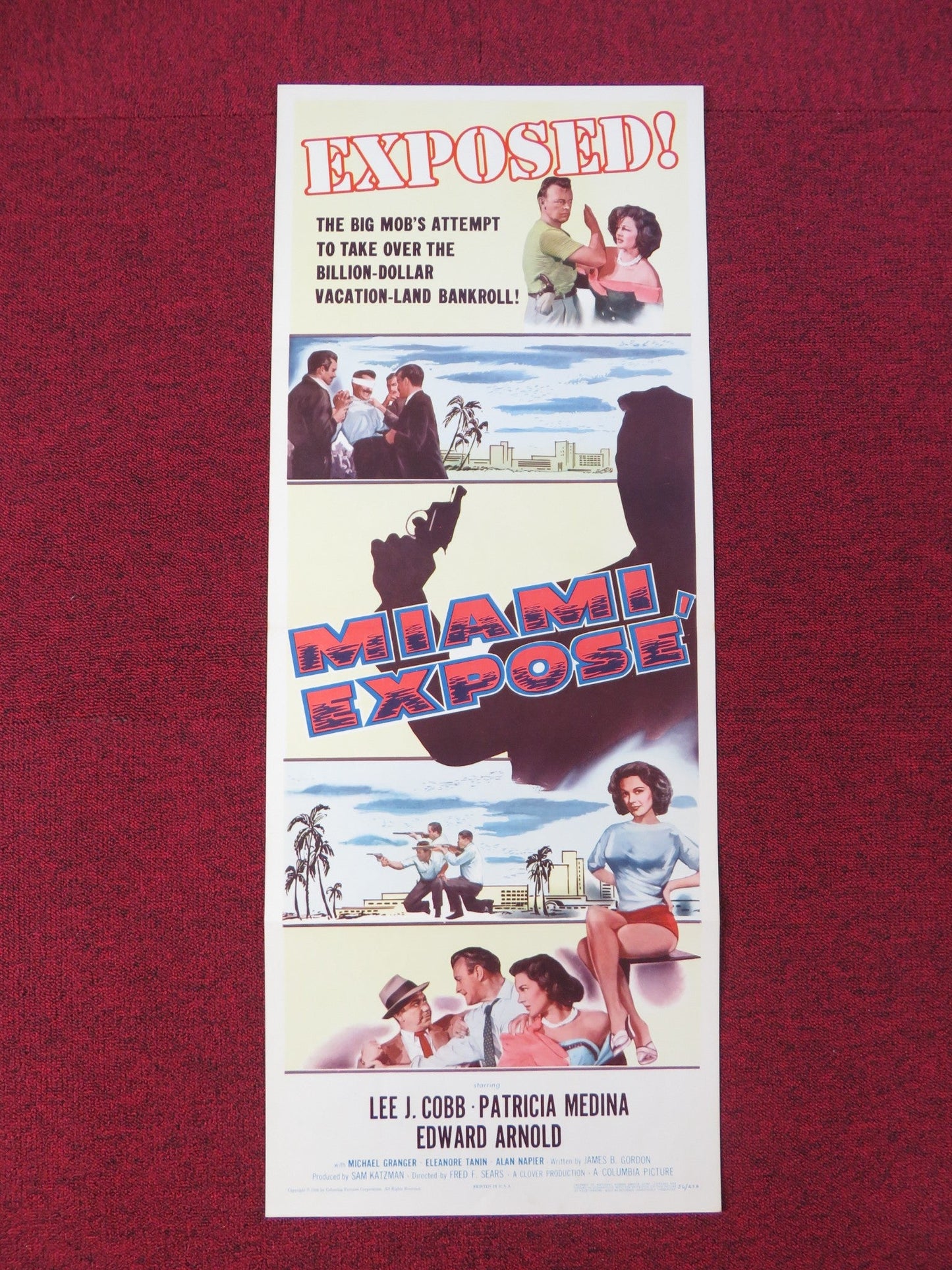 MIAMI EXPOSE US INSERT POSTER LEE J.COBB PATRICIA MEDINA 1956 Rendezvous Cinema Movie posters