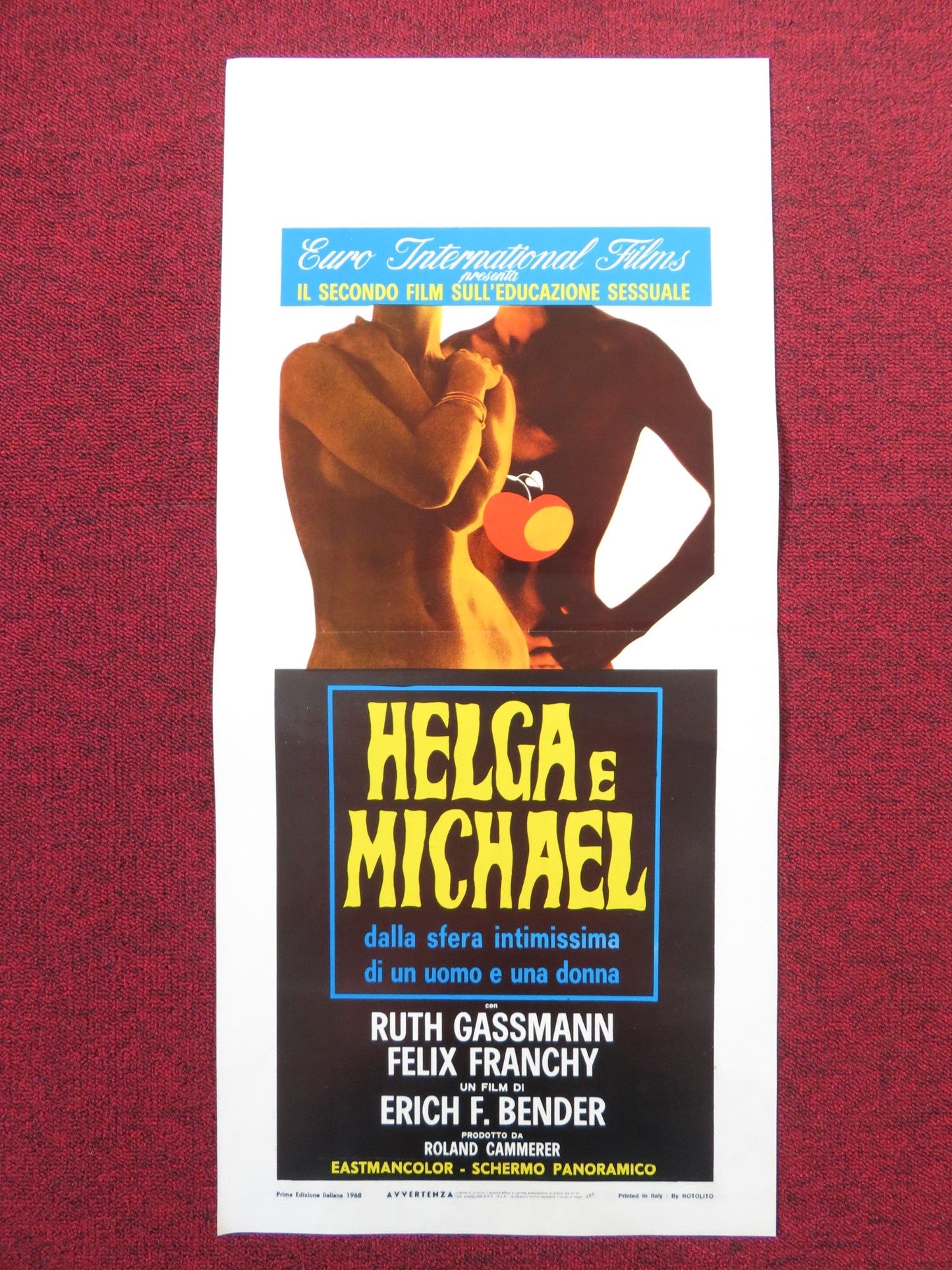 MICHAEL AND HELGA ITALIAN LOCANDINA POSTER RUTH GASSMAN FELIX FRANCHY 1968 Rendezvous Cinema Movie posters