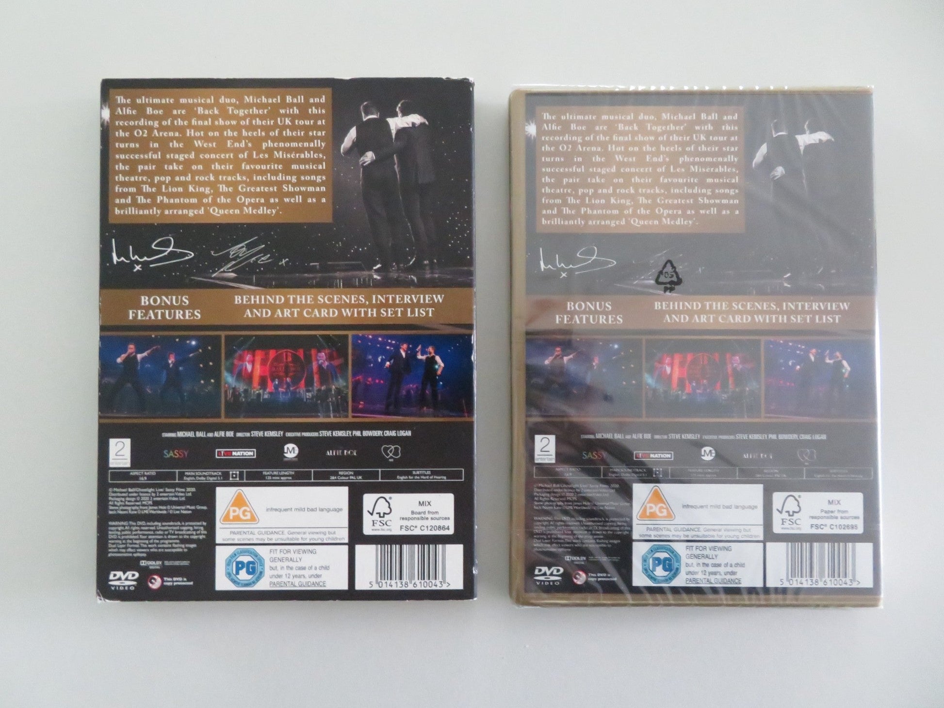 MICHAEL BALL & ALFIE BOE - BACK TOGETHER (DVD) BALL BOE REGION 2,4 2020 - Rendezvous Cinema
