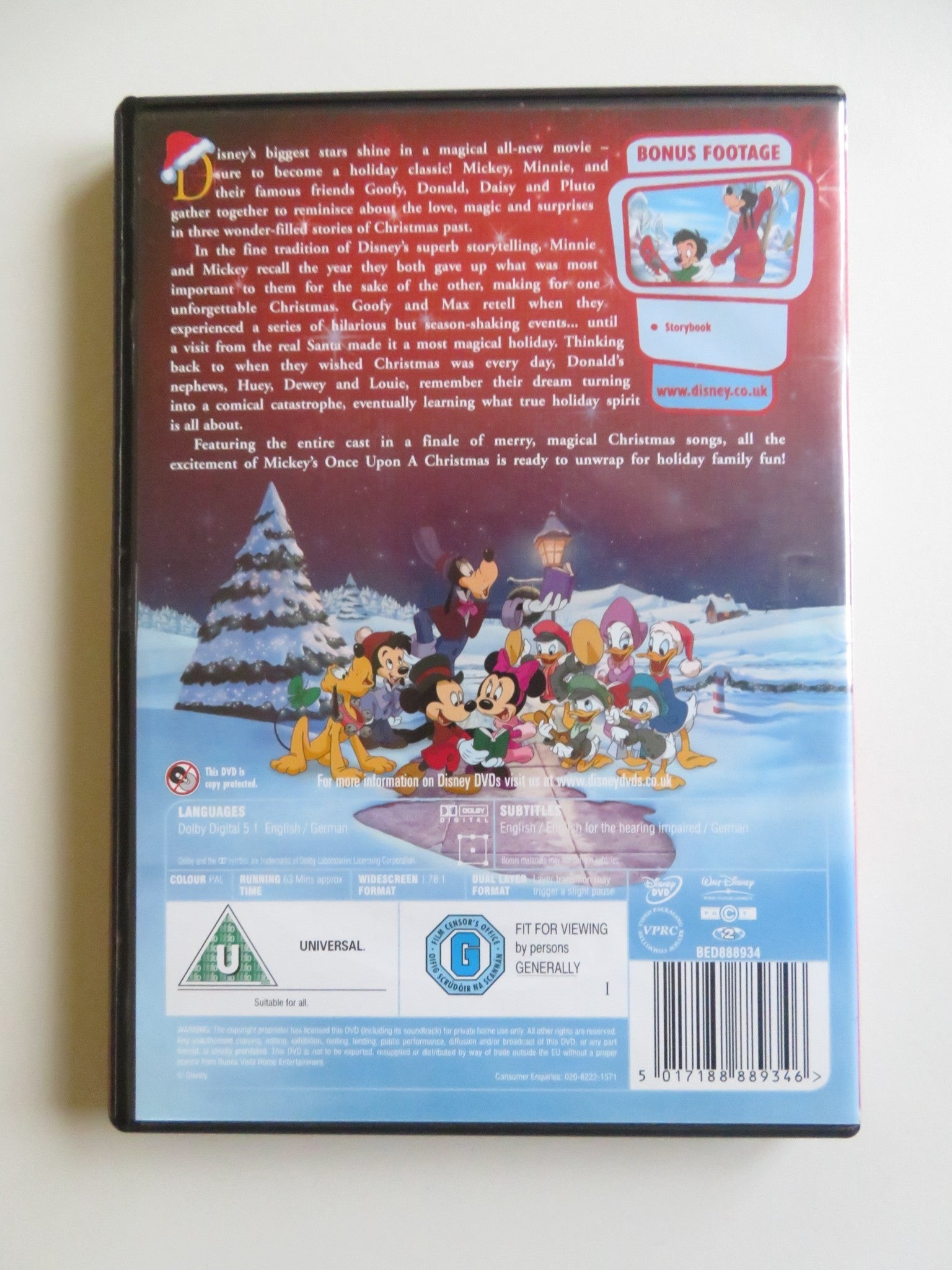 MICKEY'S ONCE UPON A CHRISTMAS (DVD) DISNEY KELSEY GRAMMER 1999 REGION 2 - Rendezvous Cinema