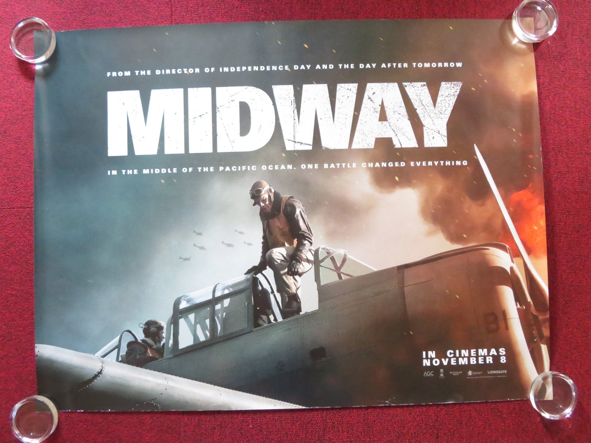MIDWAY - B UK QUAD ROLLED POSTER ED SKREIN PATRICK WILSON 2019 Rendezvous Cinema Movie posters