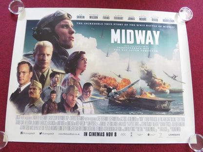 MIDWAY UK QUAD ROLLED POSTER ED SKREIN WOODY HARRELSON 2019 Rendezvous Cinema Movie posters
