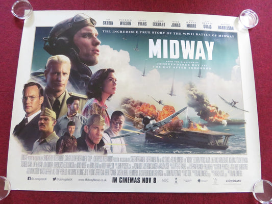MIDWAY UK QUAD ROLLED POSTER ED SKREIN WOODY HARRELSON 2019 Rendezvous Cinema Movie posters