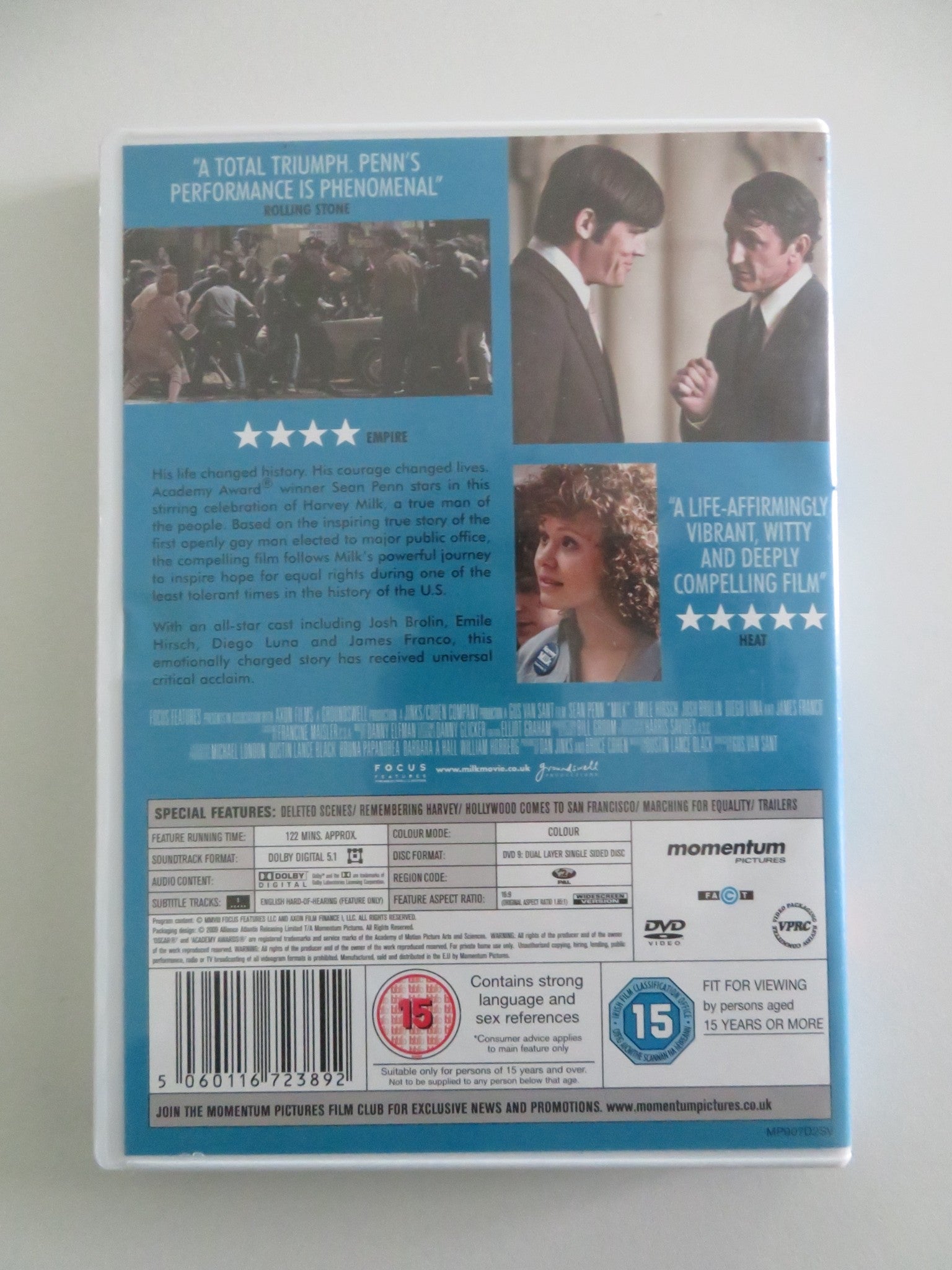 Milk (DVD) Sean Penn Josh Brolin 2008 Region 2 Movie posters