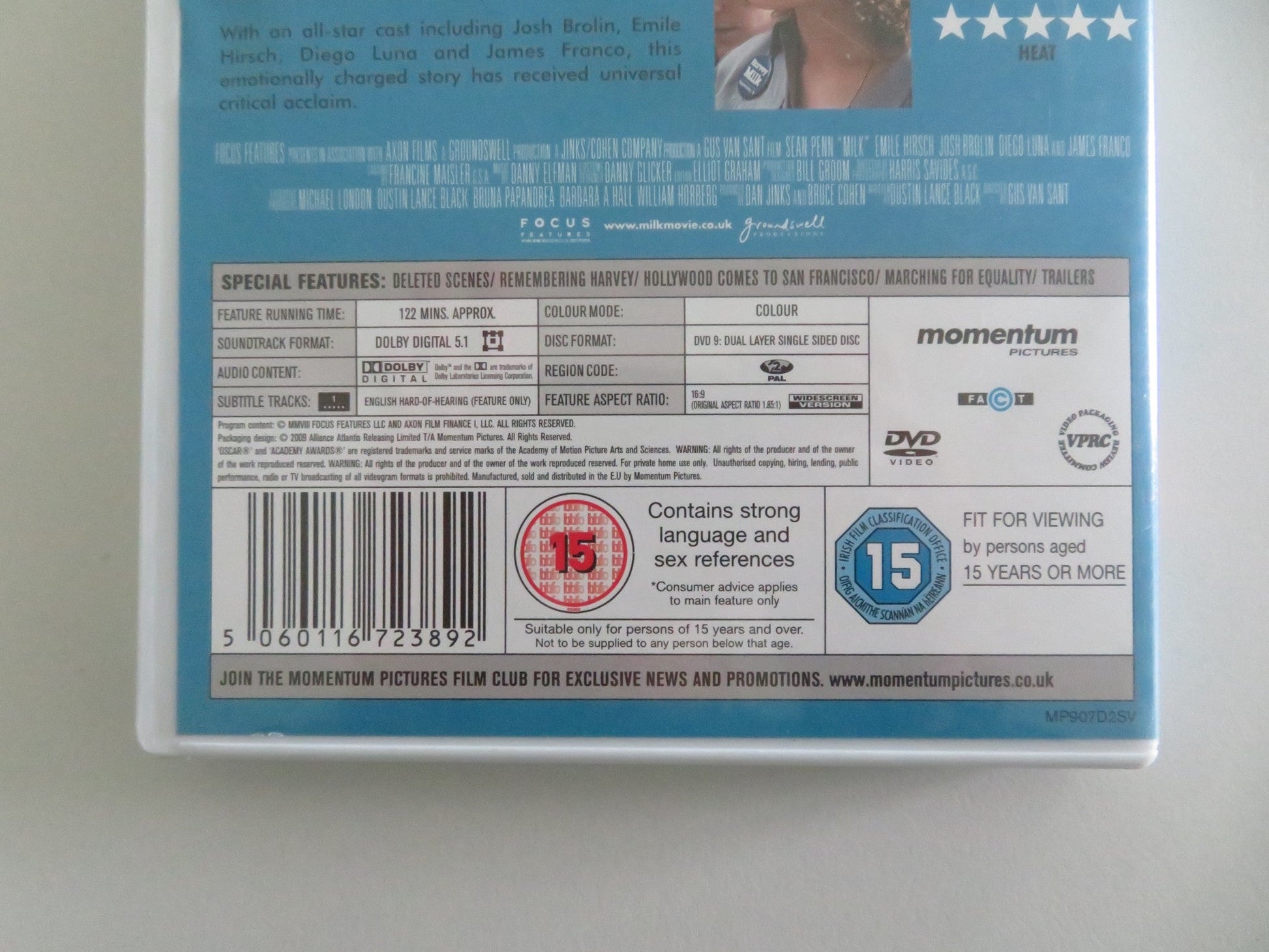 Milk (DVD) Sean Penn Josh Brolin 2008 Region 2 Movie posters