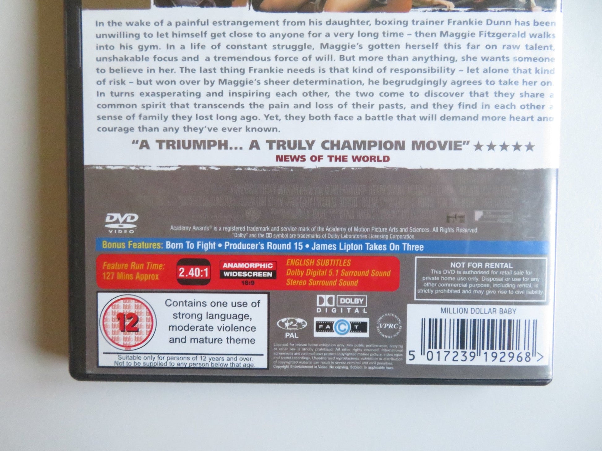 MILLION DOLLAR BABY (DVD) CLINT EASTWOOD HILARY SWANK 2004 REGION 2 Movie posters