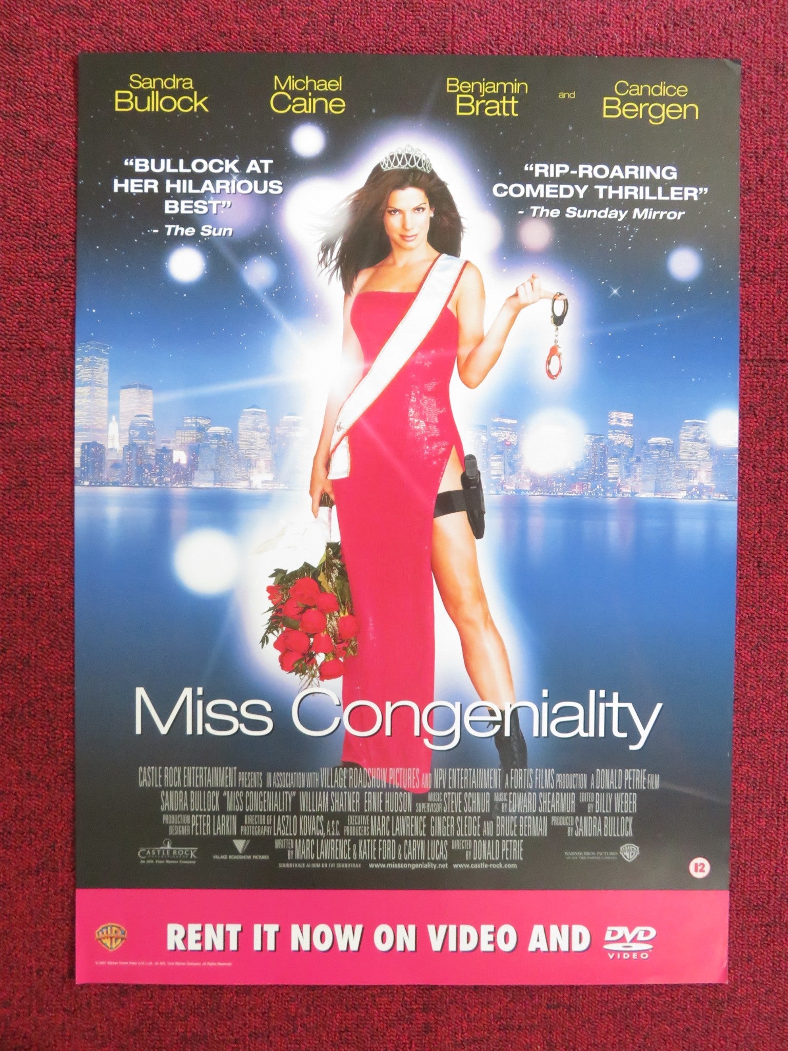 MISS CONGENIALITY DVD & VHS VIDEO POSTER SANDRA BULLOCK MICHAEL CAINE 2000 Rendezvous Cinema Movie posters