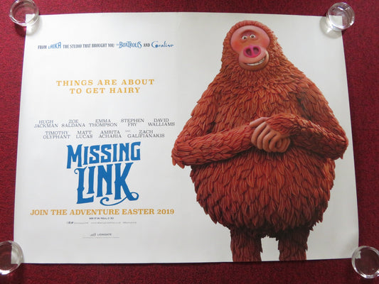 MISSING LINK - C UK QUAD ROLLED POSTER HUGH JACKMAN DAVID WALLIAMS 2019 Rendezvous Cinema Movie posters