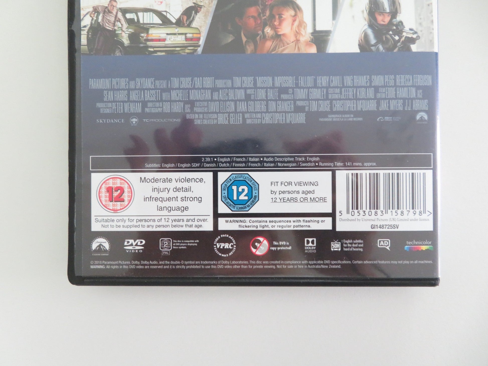 MISSION: IMPOSSIBLE - FALLOUT (DVD) TOM CRUISE HENRY CAVILL 2018 REGION 2 Movie posters