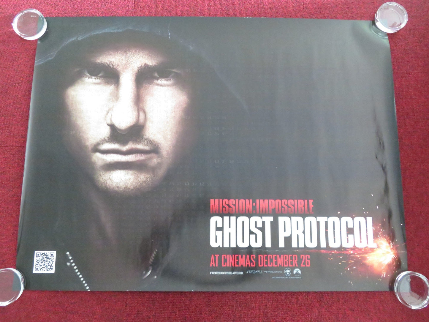 MISSION: IMPOSSIBLE - GHOST PROTOCOL UK QUAD ROLLED POSTER TOM CRUISE 2011 Movie posters