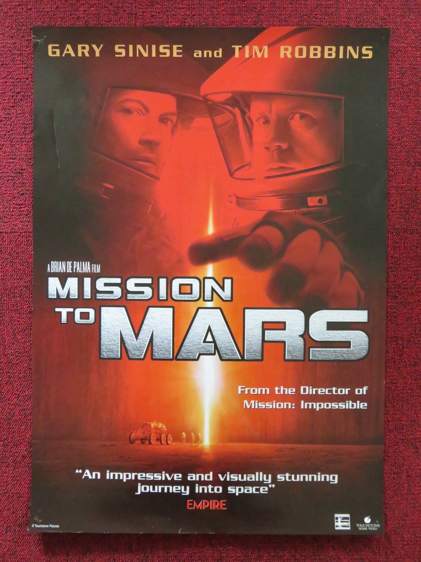 MISSION TO MARS VHS VIDEO POSTER GARY SINISE TIM ROBBINS 2000 Rendezvous Cinema Movie posters