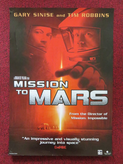 MISSION TO MARS VHS VIDEO POSTER GARY SINISE TIM ROBBINS 2000 Rendezvous Cinema Movie posters