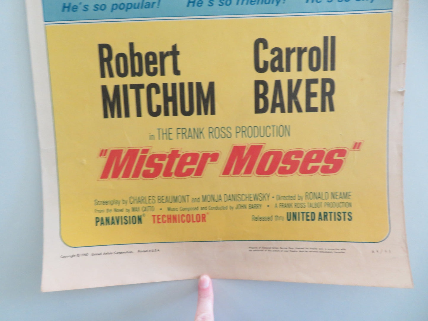 Mister Moses US Insert Poster Robert Mitchum Carroll Baker 1965 Movie posters