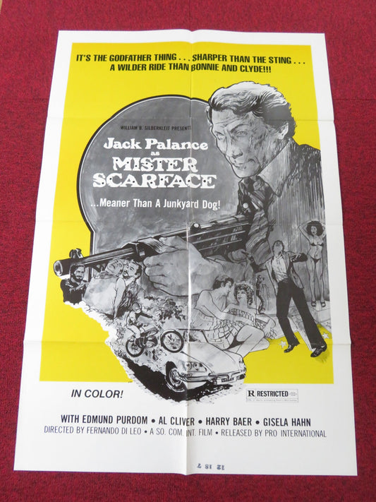 MISTER SCARFACE FOLDED US ONE SHEET POSTER JACK PALANCE AL CLIVER 1977 Rendezvous Cinema Movie posters