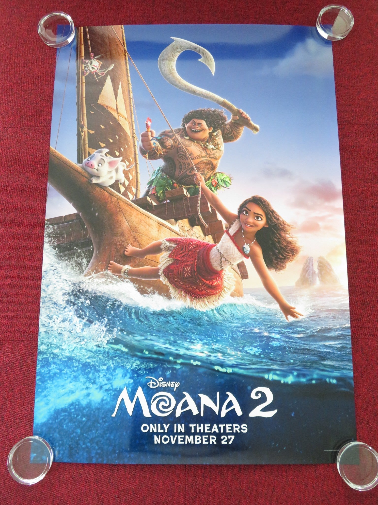 MOANA 2 - A US ONE SHEET ROLLED POSTER DISNEY CRAVALHO DWAYNE JOHNSON 2024 Movie posters