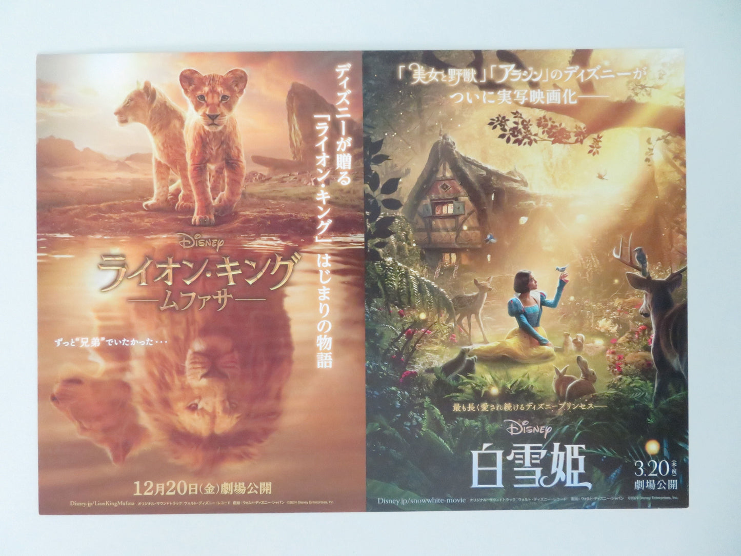 Moana 2 & Snow White & Mufasa: The Lion King Japanese Chirashi (B5) Poster 2024 Movie posters