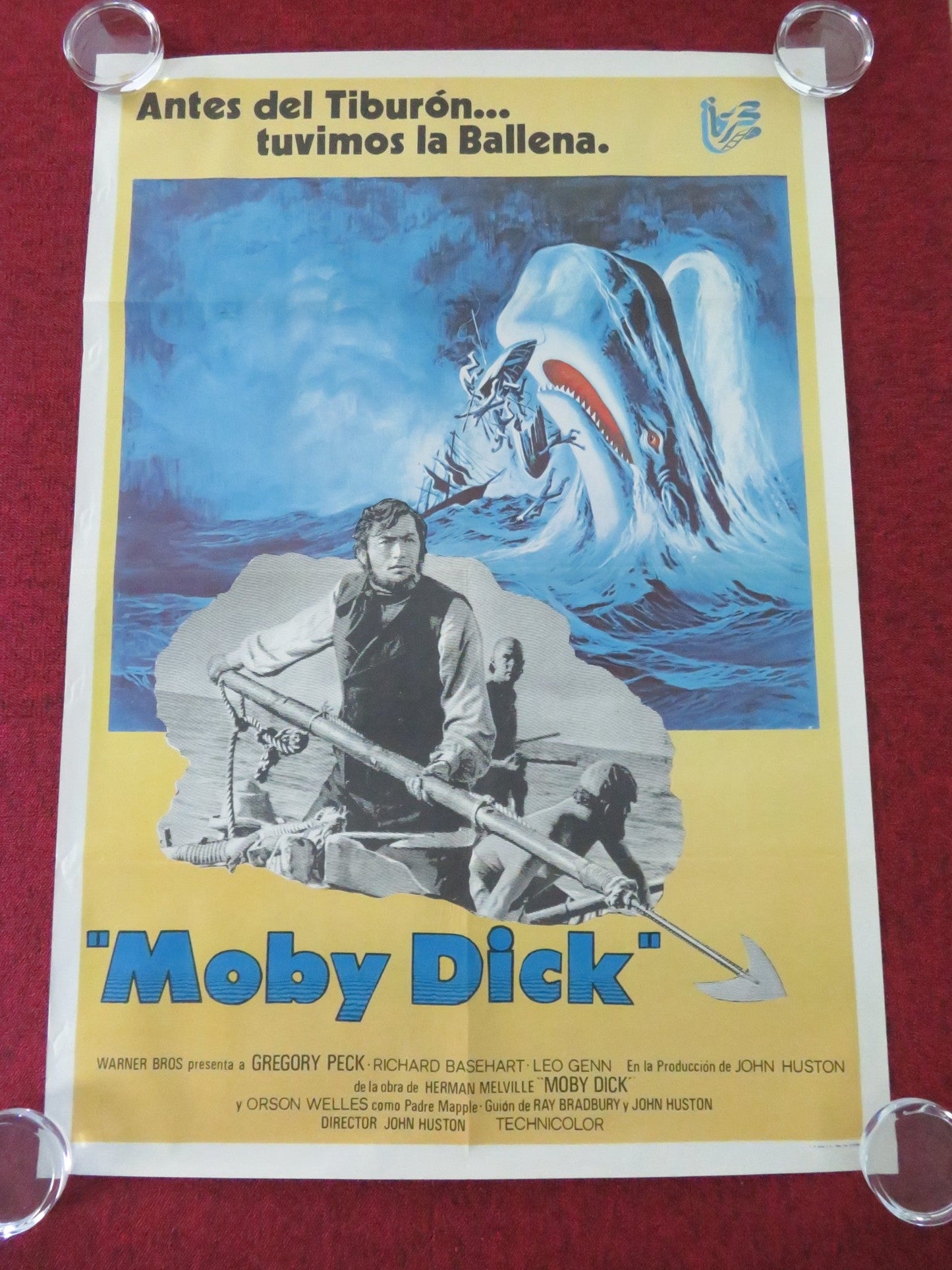 MOBY DICK SPANISH POSTER ROLLED GREGORY PECK RICHARD BASEHART R1978 Movie posters
