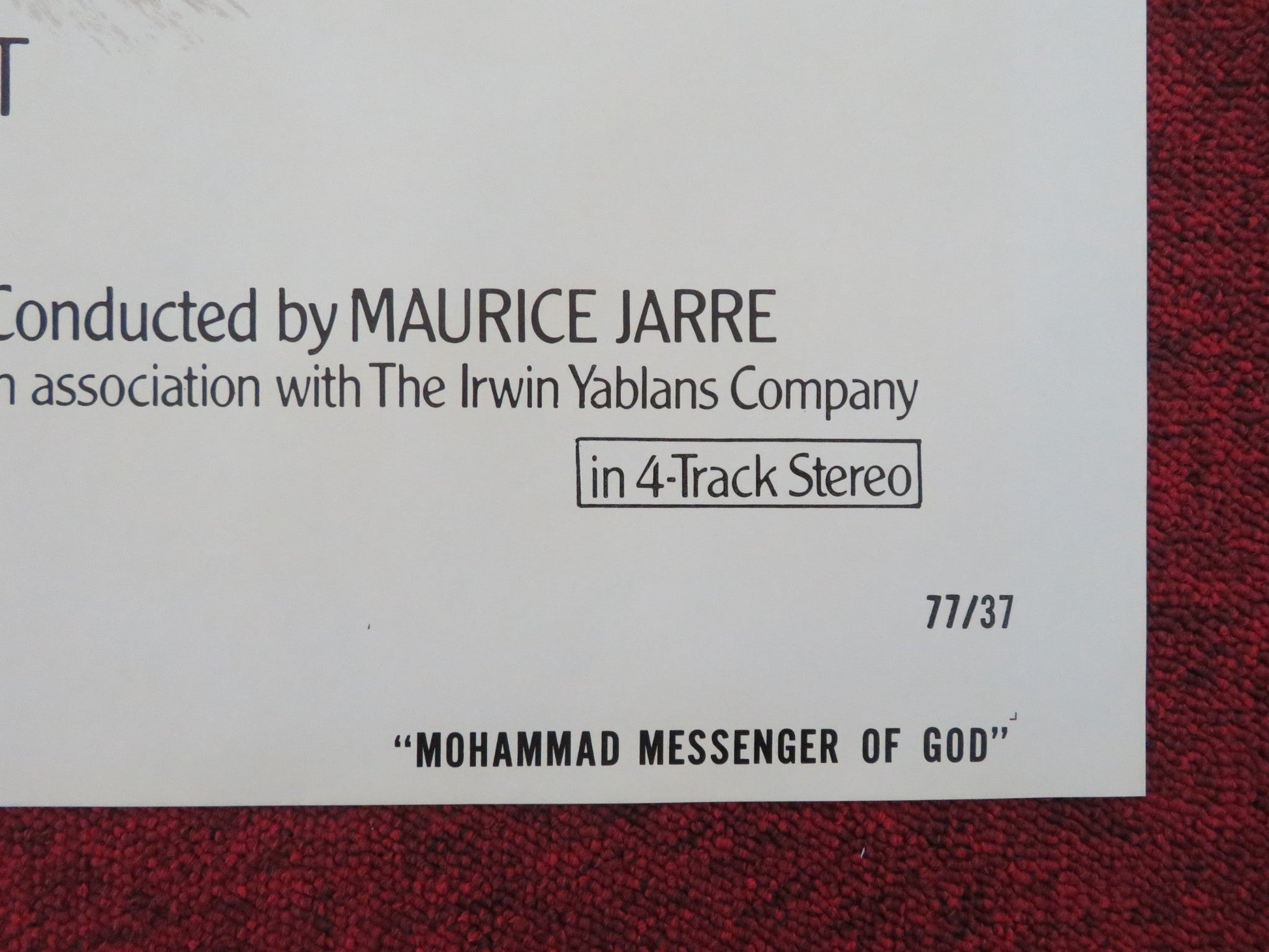 Mohammad Messenger of God Folded US One Sheet Poster Anthony Quinn 1976 Movie posters