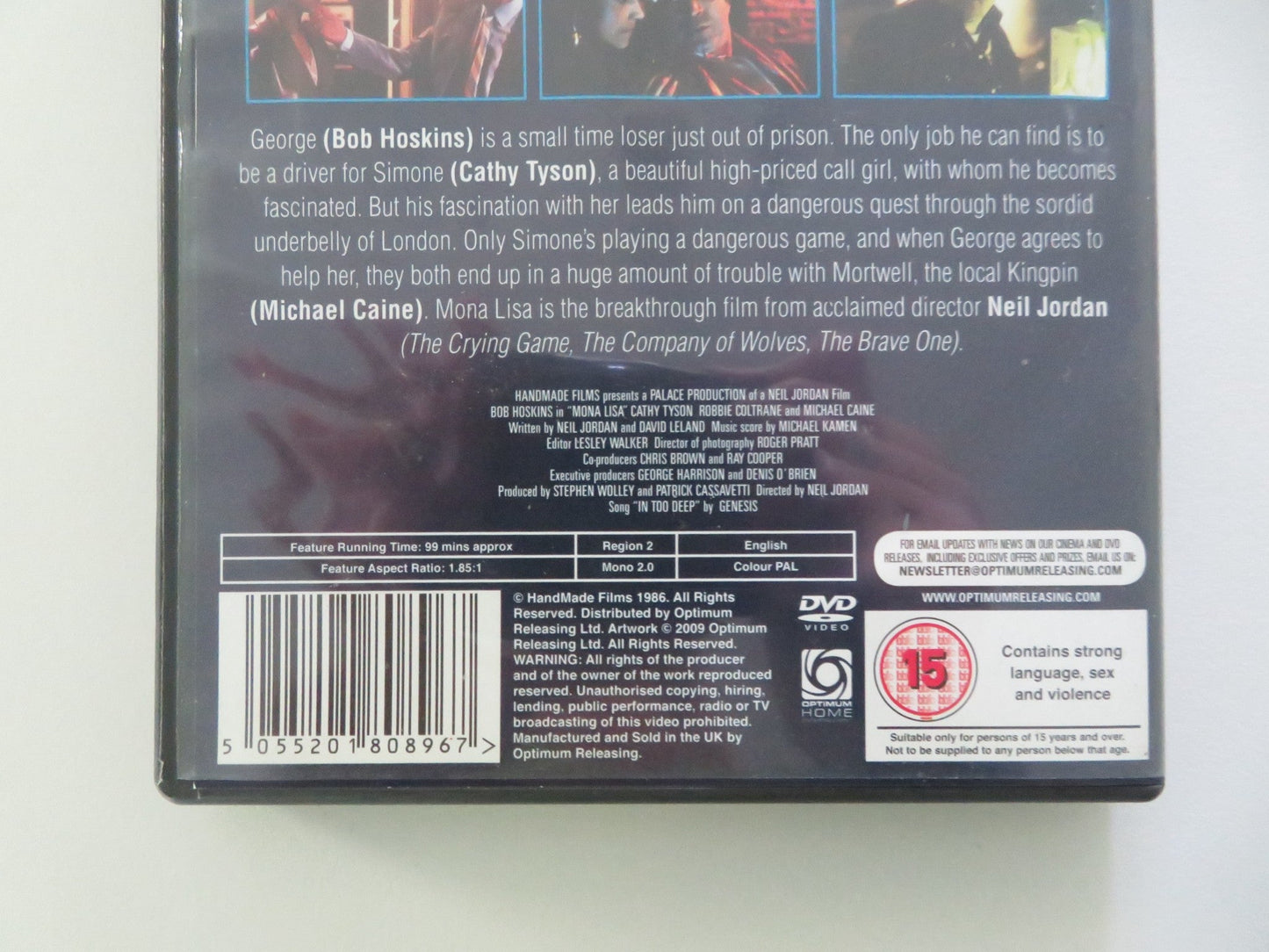 MONA LISA (DVD) BOB HOSKINS CATHY TYSON 1986 REGION 2 Movie posters