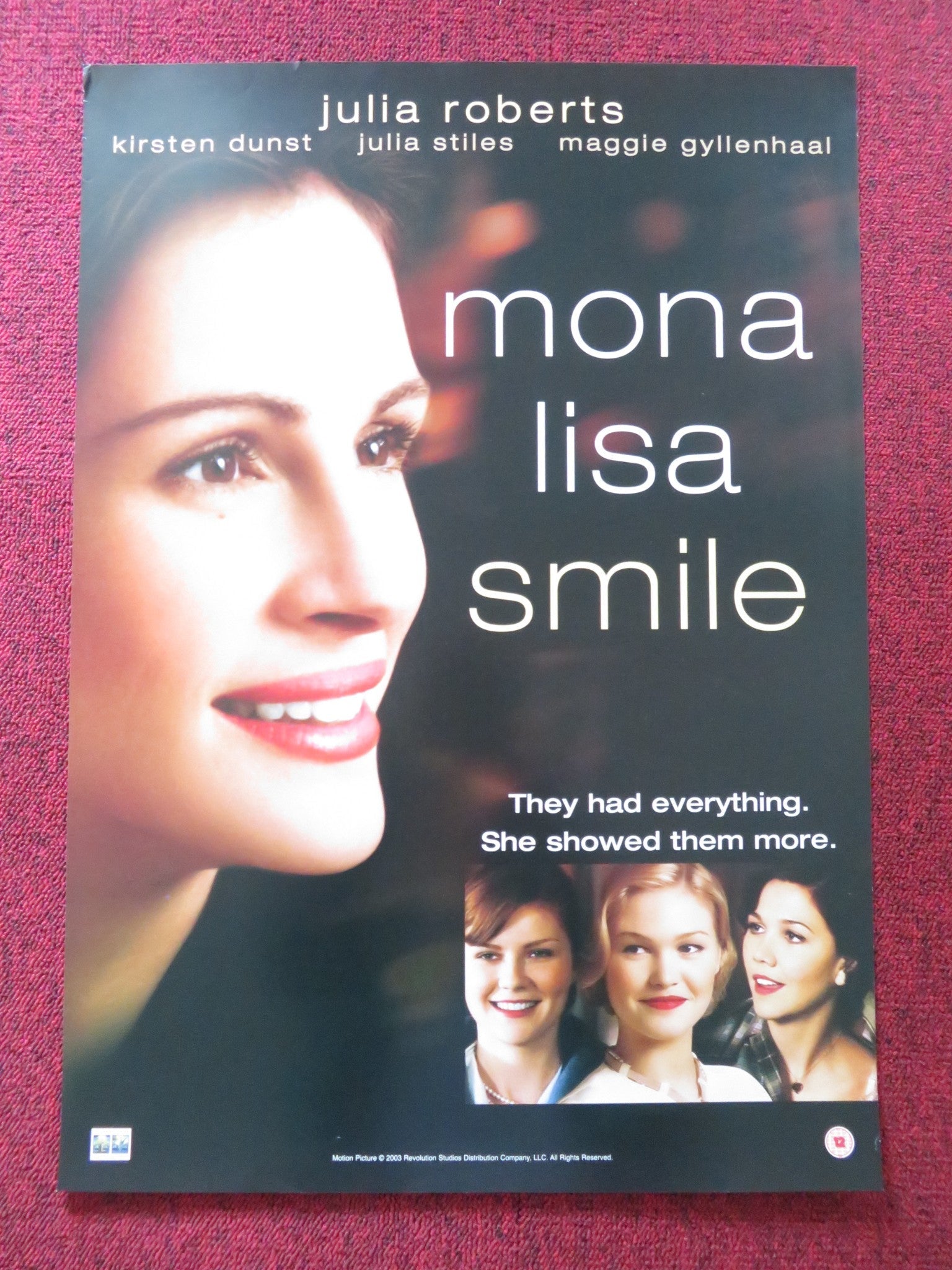 MONA LISA SMILE VHS VIDEO POSTER JULIA ROBERTS KIRSTEN DUNST 2003 Rendezvous Cinema Movie posters