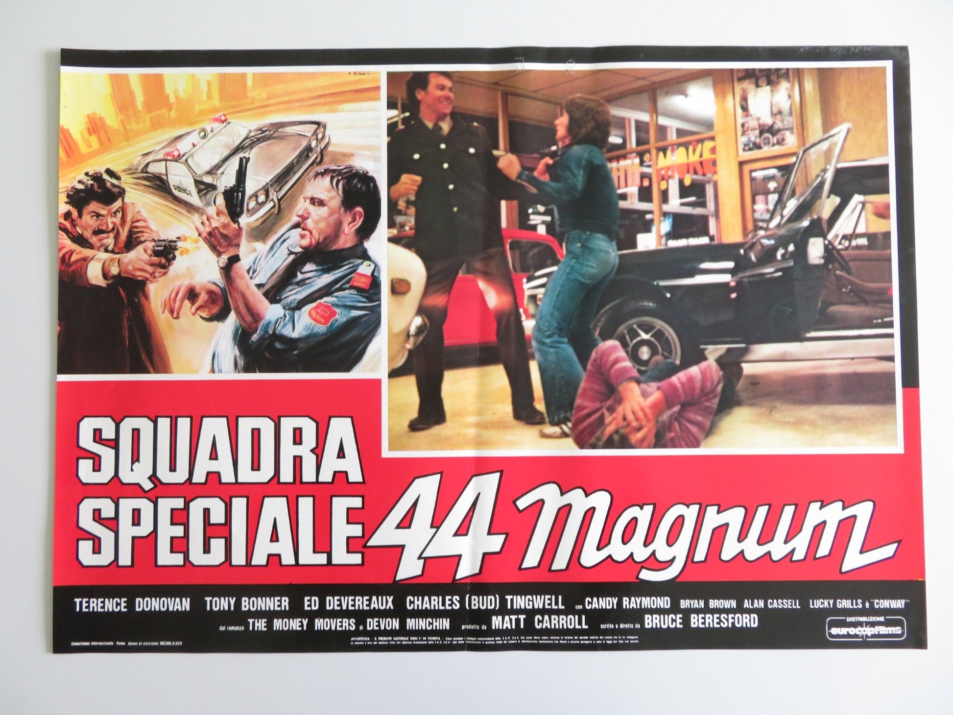 MONEY MOVERS - C ITALIAN FOTOBUSTA POSTER TERENCE DONOVAN TONNY BONNER 1979 Rendezvous Cinema Movie posters