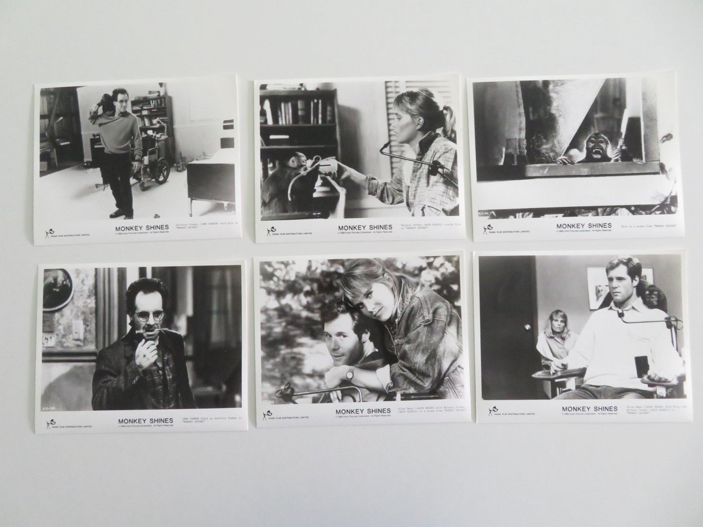 MONKEY SHINES MOVIE STILL PHOTO LOT OF 6 JASON BEGHE JOHN PANKOW 1988 Movie posters