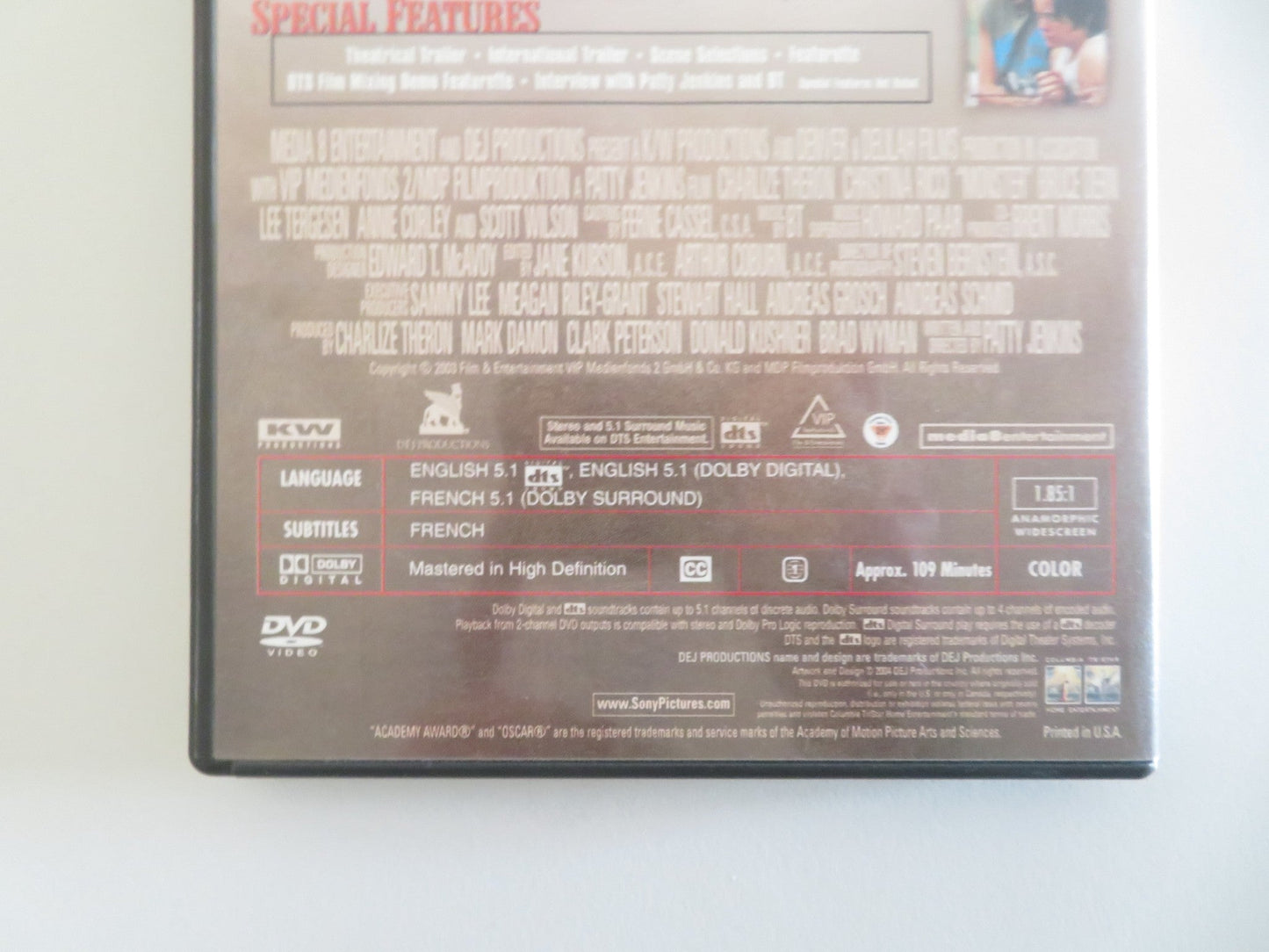 MONSTER (DVD) CHARLIZE THERON CHRISTINA RICCI 2003 REGION 1 - Rendezvous Cinema