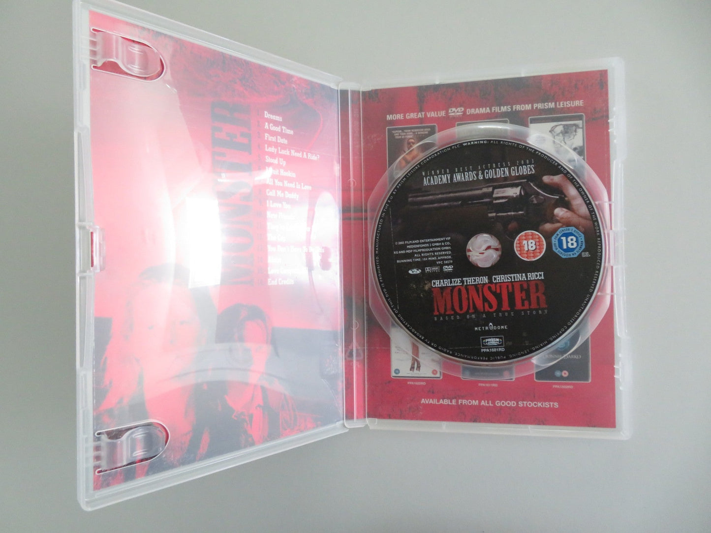 MONSTER (DVD) CHARLIZE THERON CHRISTINA RICCI 2003 REGION 2 Movie posters