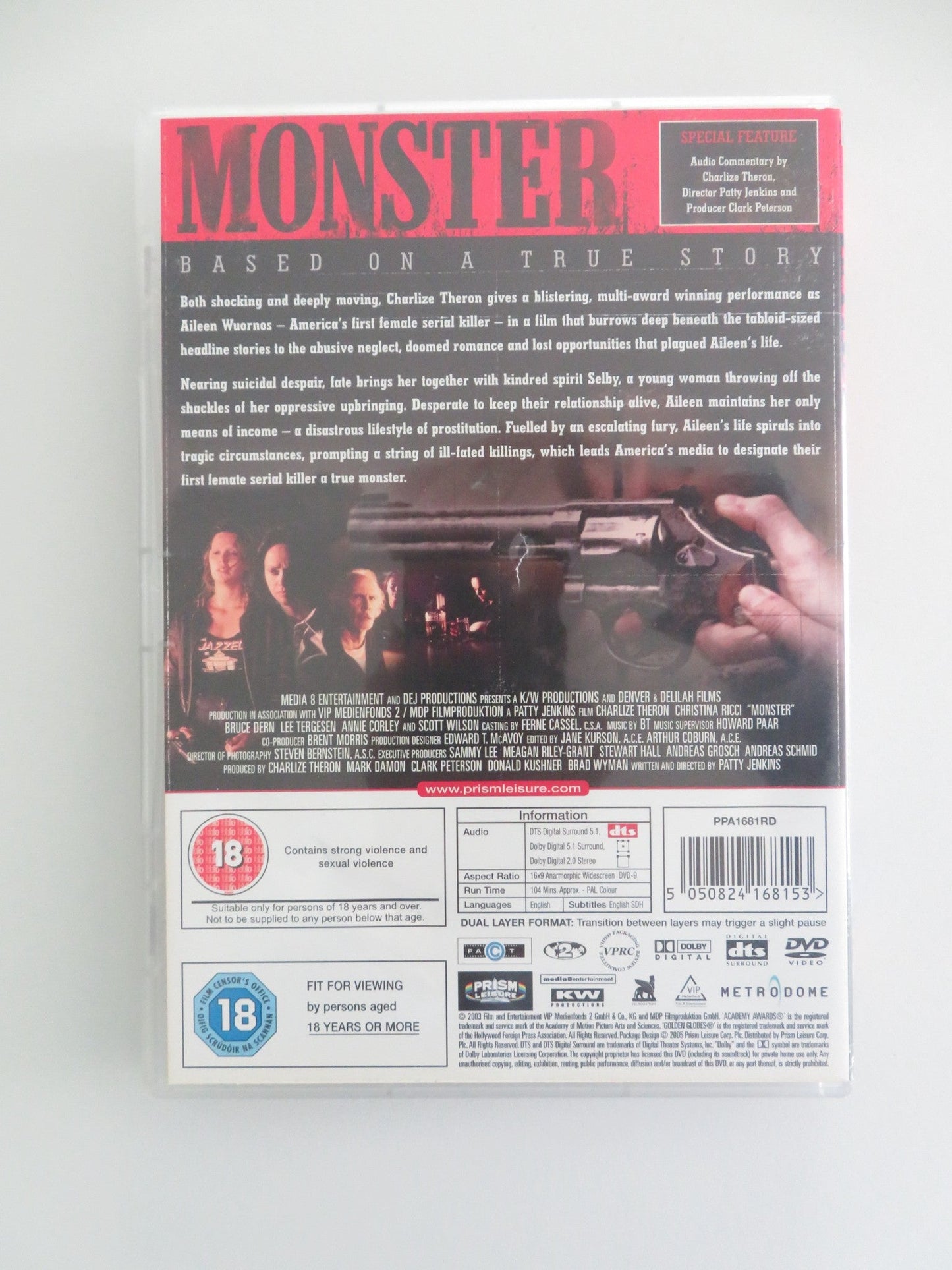 MONSTER (DVD) CHARLIZE THERON CHRISTINA RICCI 2003 REGION 2 Movie posters