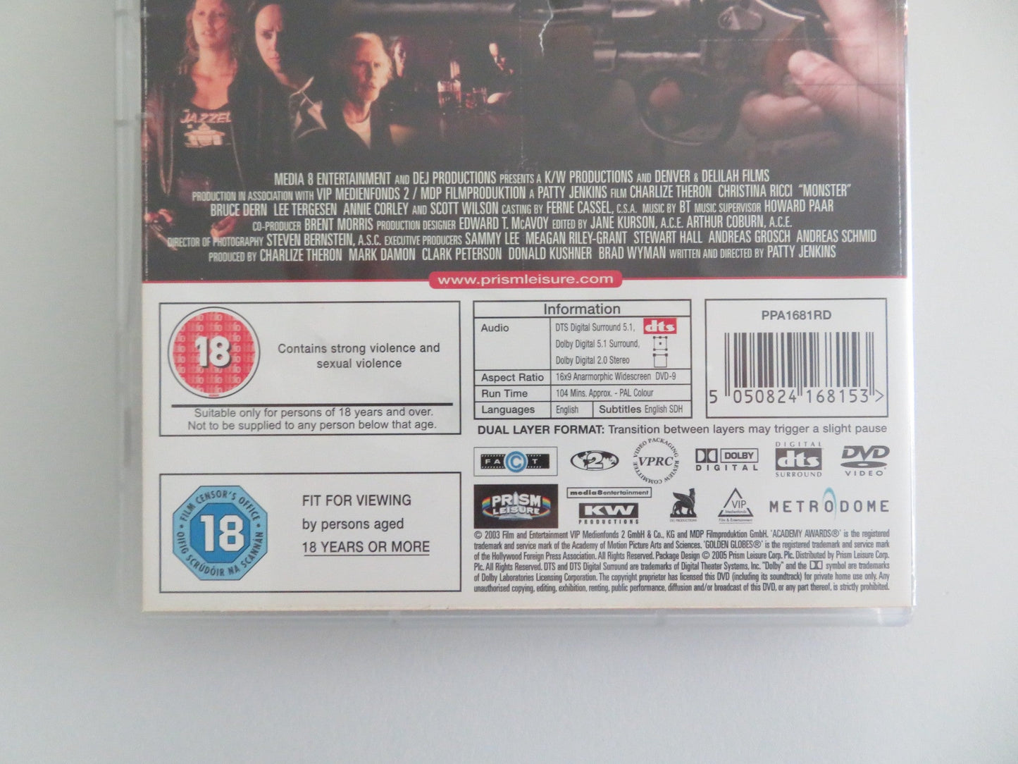 MONSTER (DVD) CHARLIZE THERON CHRISTINA RICCI 2003 REGION 2 Movie posters