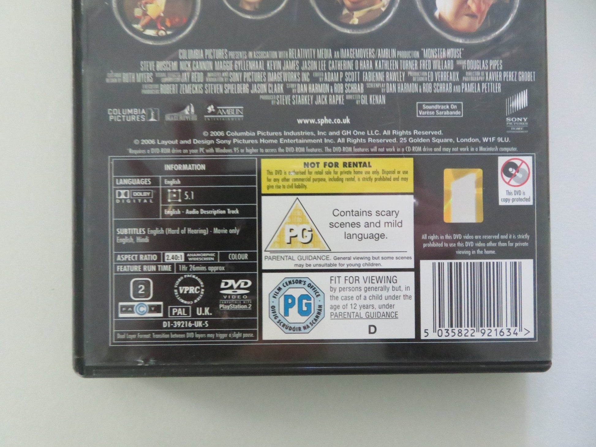 MONSTER HOUSE (DVD) STEVE BUSCEMI RYAN WHITNEY 2006 REGION 2 Movie posters