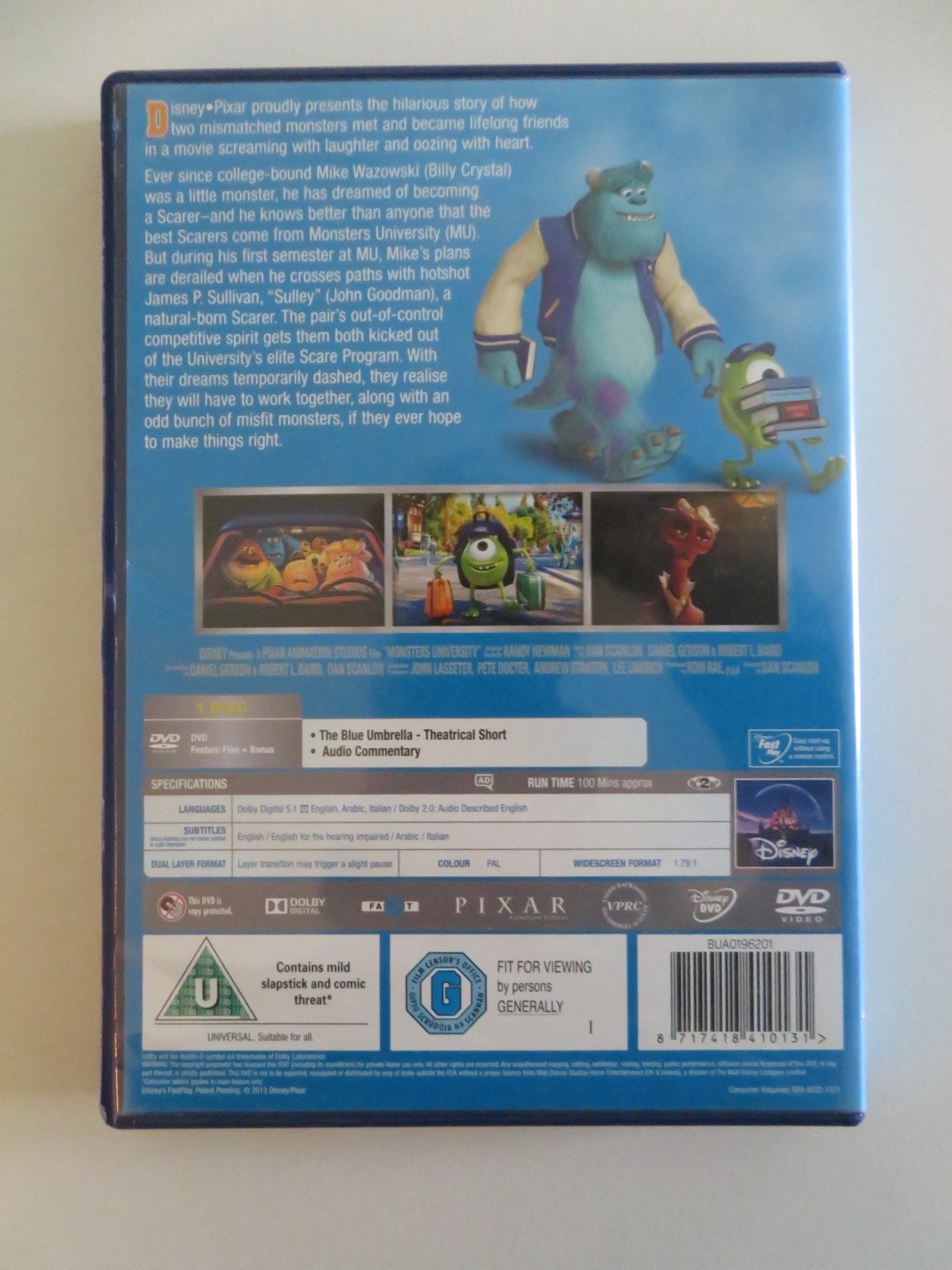 MONSTERS UNIVERSITY (DVD) DISNEY PIXAR BILLY CRYSTAL JOHN GOODMAN 2013 REGION 2 Movie posters