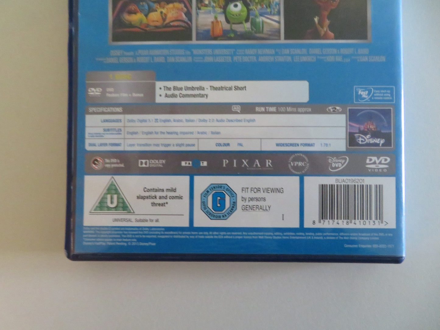 MONSTERS UNIVERSITY (DVD) DISNEY PIXAR BILLY CRYSTAL JOHN GOODMAN 2013 REGION 2 Movie posters